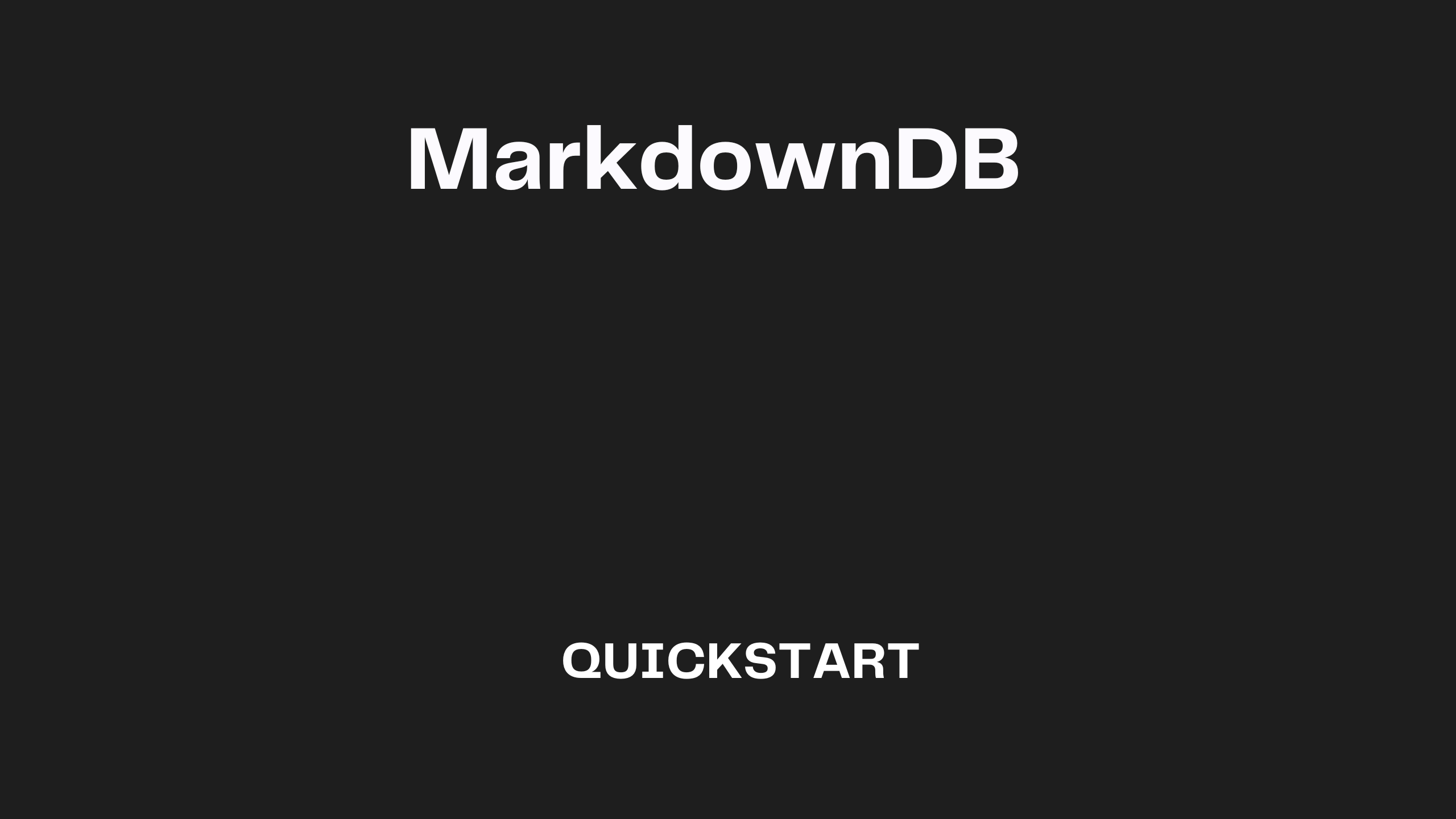 MarkdownDB Quick Start Thumbnail